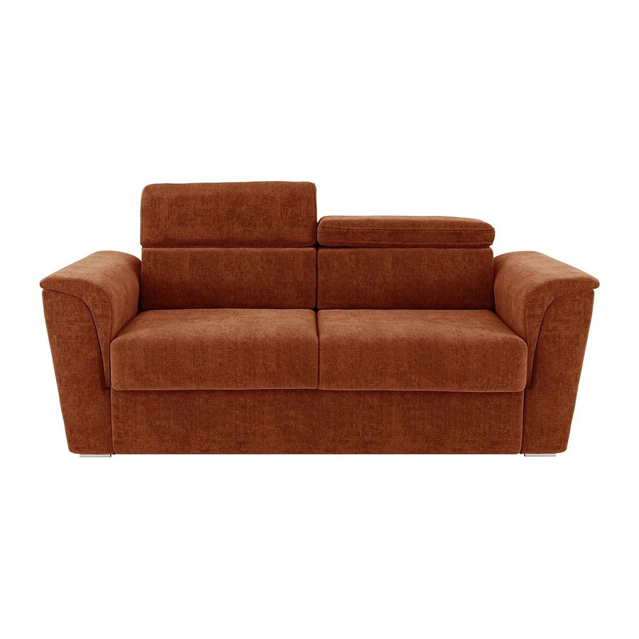 Schlafsofa Rizora von Vente-unique in Terracotta mit verstellbarer Kopfstütze und Stoffbezug, Breite: 230 cm - Bild 2