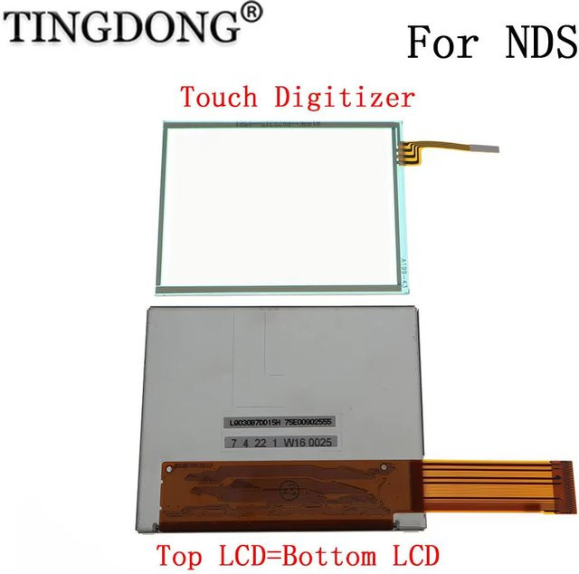 TingDong Universelles LCD-Bildschirm-Ersatzset für Nintendo DS mit oberem und unterem LCD-Bildschirm sowie Touch-Digitizer-Display in Transparent - Bild 1