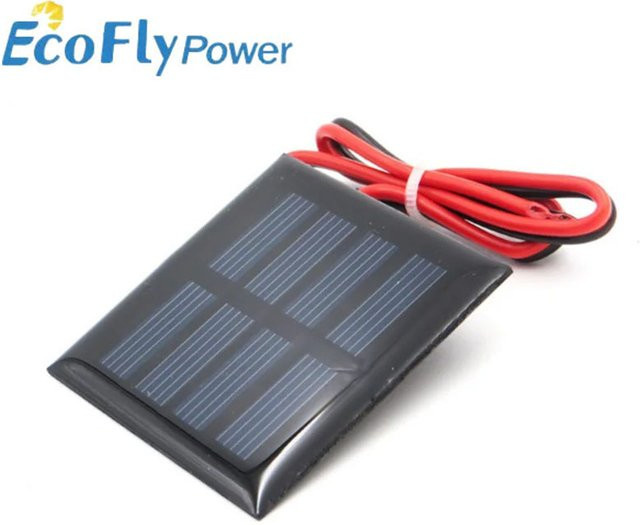 ecoflypower Mini Solarpanel-Modul-Kit Multifunktionales Silizium Solar-Ladegerät für DIY-Spielzeug in Schwarz - Bild 1