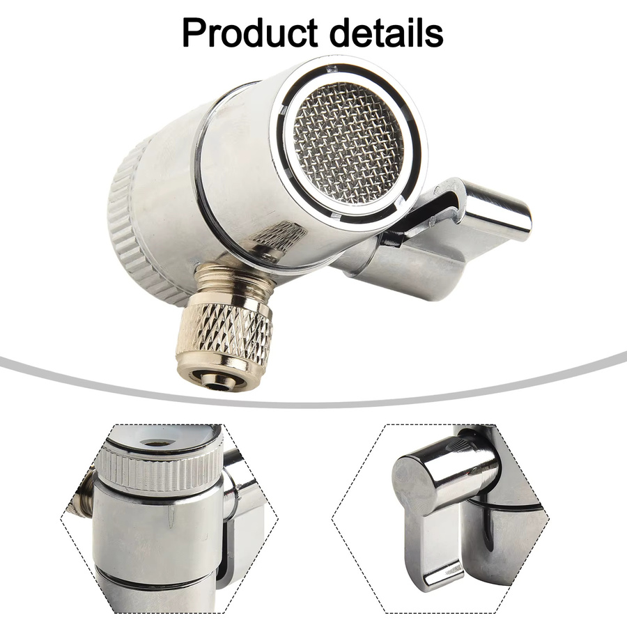 LEENKEA Wasserhahn Umstellung Adapter mit Ventil für 1/4 Zoll RO Schläuche in Silber - Bild 2