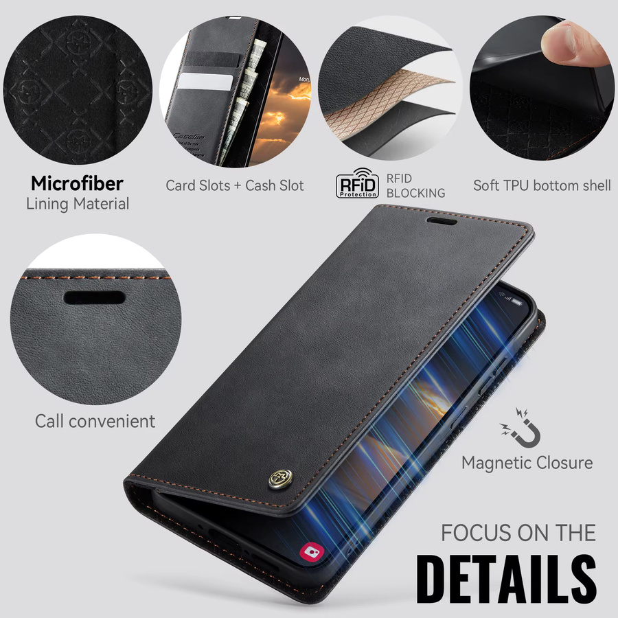 Magnetische Leder Brieftasche als Flip-Cover für Samsung Galaxy A56 A36 A26 A17 A16 A55 A35 A25 A54 A34 A33 A15 5G A14 A53 A50 A52 in Schwarz oder Beige - Bild 3