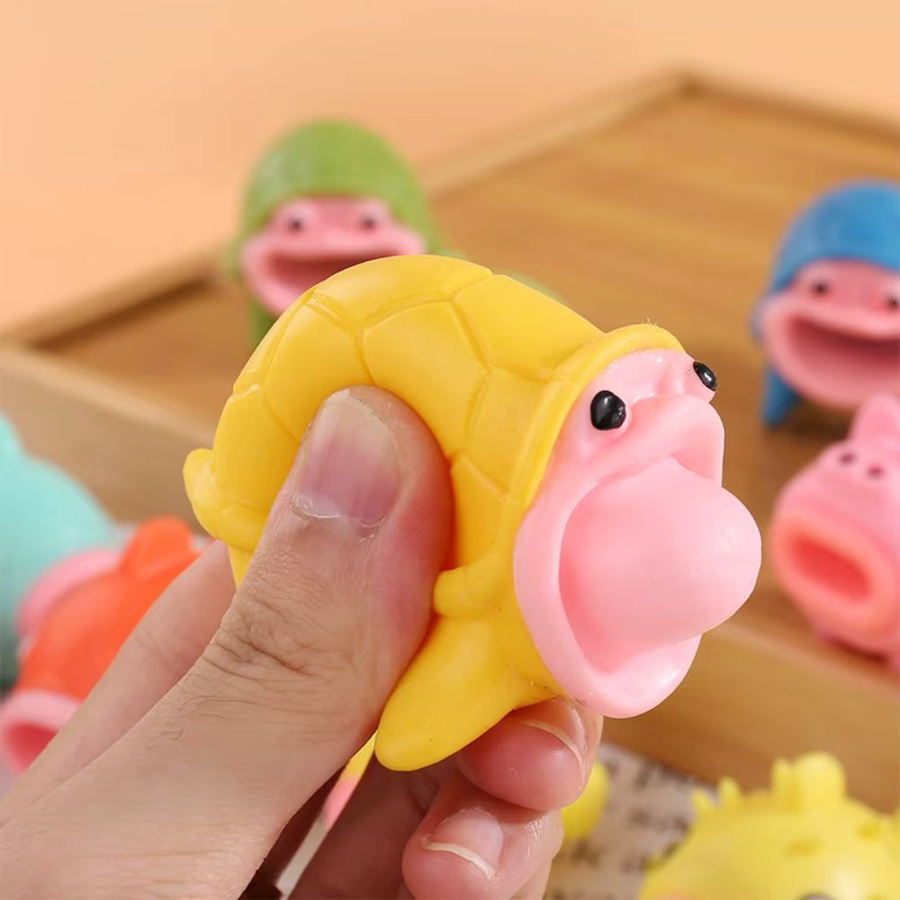 soulbao Pop-up Zungen-Quetschspielzeuge, Tier-Schildkröte Schweinchen Delfin, 2-teiliges Set - Bild 2