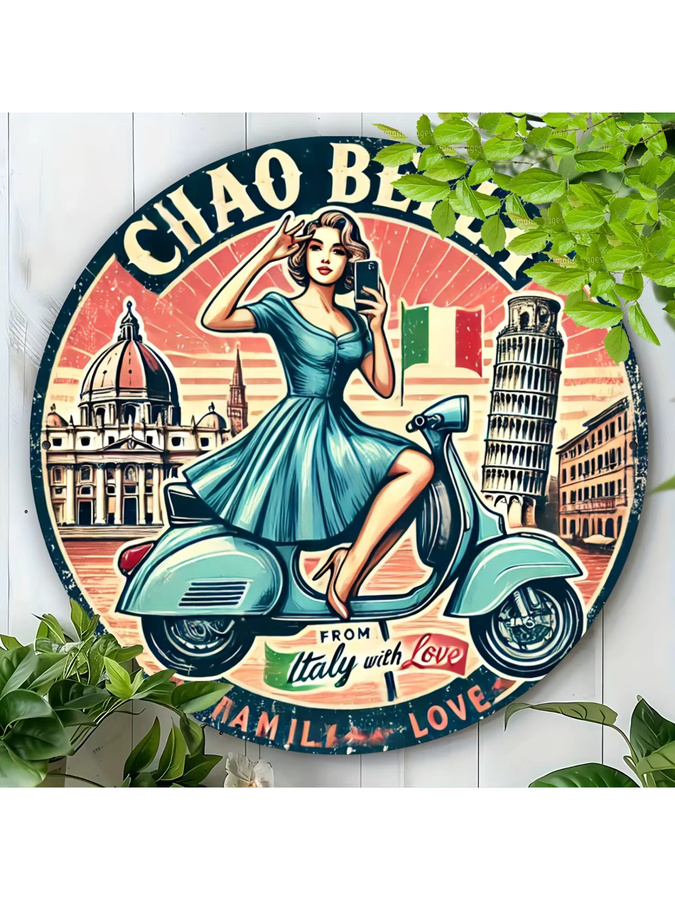 Runde Aluminium-Wandkunst Charming Italian Love von Potdemiel, Mehrfarbig, Durchmesser: 20,3 cm - Bild 7