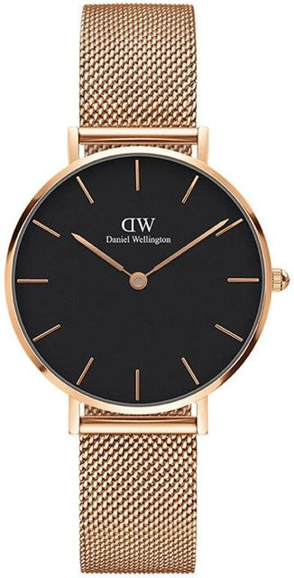 Daniel Wellington Armbanduhr, Quarz, Edelstahl, Roségold, Schwarz, 32 mm, Damen - Bild 1