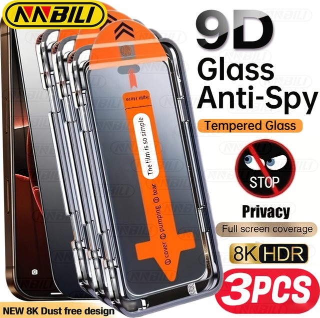 NNBILI 3er-Pack Sichtschutz-Displayschutz aus gehärtetem Glas für iPhone 17 16 15 14 13 12 11 Pro Max - Bild 1