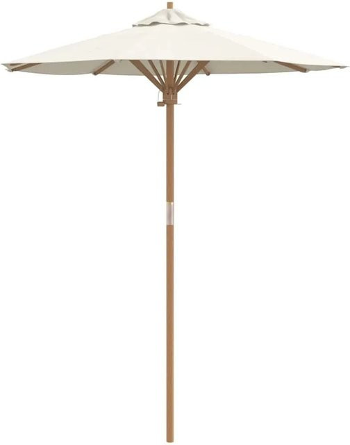 vidaXL Garten-Sonnenschirm aus Bambus und Polyester in Cremeweiß, B/T/H: 180 x 180 x 230 cm - Bild 1