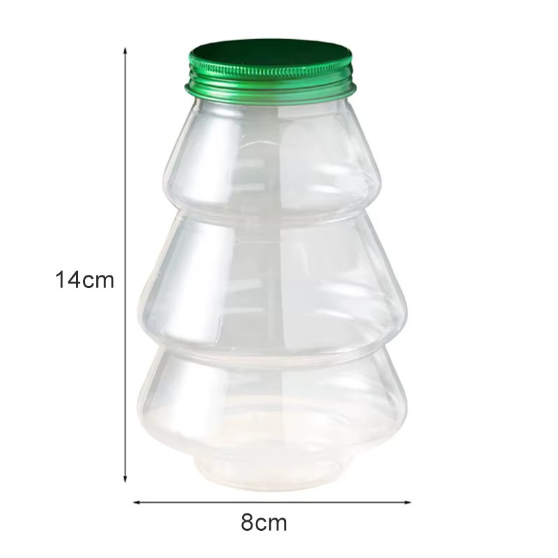 Transparentes Weihnachtsbaum-Glas für Süßigkeiten und Snacks als DIY-Geschenkverpackung, Höhe: 14,0 cm, Breite: 8,0 cm - Bild 4