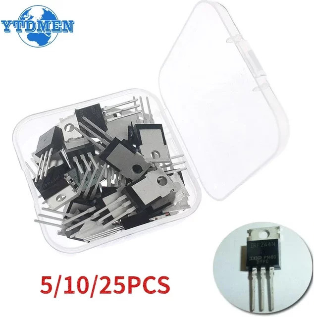 YTDMEN Mosfet IRFZ44N TO-220 Transistor Kit, Hochleistungstransistoren IRFZ44NPBF, Farbe: Schwarz - Bild 1