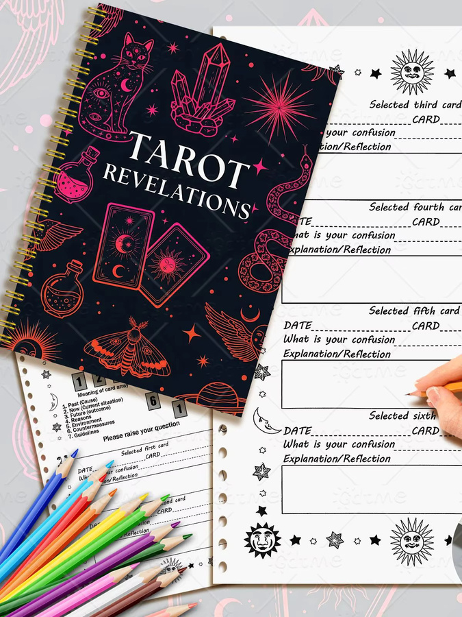Tarot-Enthüllungs-Notizblock mit 50 Blatt und Registerblättern im A5-Format für Wahrsagerei und Partys, Unisex - Bild 4