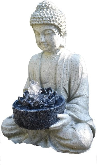 Heissner Teichfigur Tempelfigur aus Polyresin in Beige und Sand, B/T/H: 31 x 31 x 50 cm - Bild 1