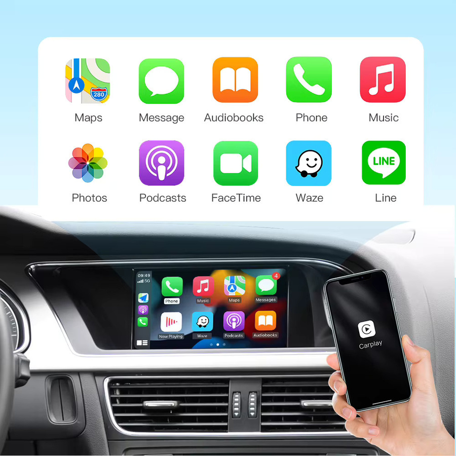 AUTOABC Wireless CarPlay und Android Auto Interface Adapter mit AirPlay Mirror Link und Bluetooth für Audi A4 B8, A5 und Q5 (2009–2015) - Bild 2