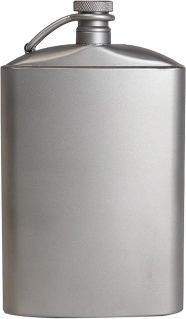 Silverant Titan-Flasche für Wein, flacher Hip Flagon mit Schraubverschluss und Clip, Silber, 260 ml - Bild 1