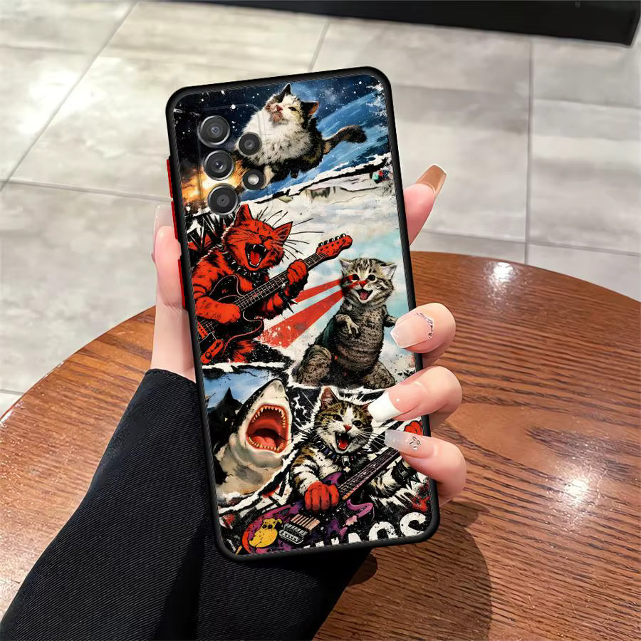 Handyhülle mit Cartoon-Katzen-Design für Samsung Galaxy A-Serie in Multicolour - Bild 4