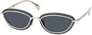 Kenzo KZ 40197 U Sonnenbrille, Vollrand, Oval, Metall, Damen, Silver Grey Black - Bild 1