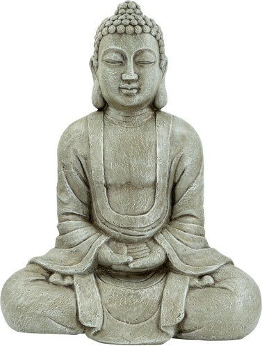 NOOR living Buddha Wanddeko aus Magnesia in Grau/Braun, Breite: 34 cm, Höhe: 80 cm - Bild 1