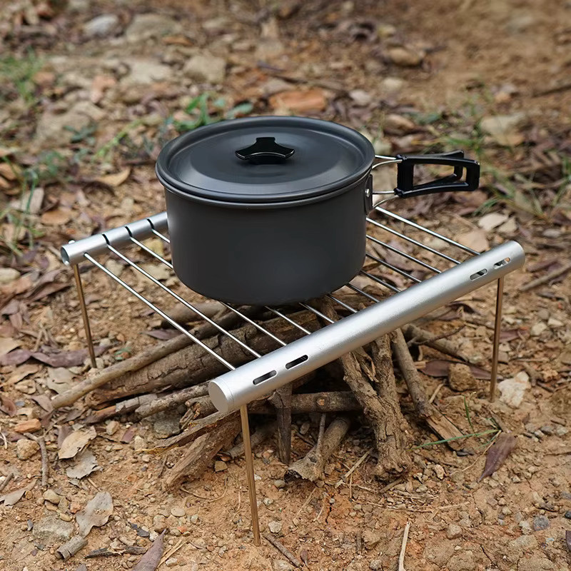 EH-LIFE Tragbarer Mini-Pocket-Grill aus Edelstahl in Silber - Bild 3