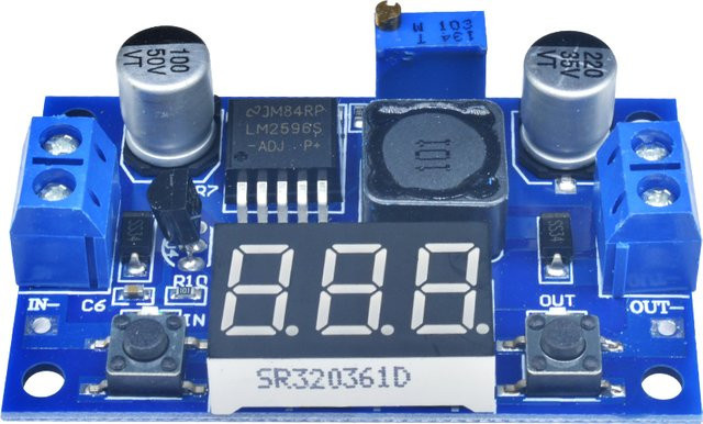 Aideepen LM2596 DC-DC Abwärtswandler Spannungsregler mit LED-Voltmeter in Blau, einstellbarer Buck-Adapter für 4,0 bis 40 V auf 1,25 bis 37 V - Bild 1