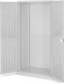 Kappes Schubladenschrank RasterPlan Mod. 20 Leergehäuse mit Schlitzplattentüren, Farbe: Grau, H x B x T: 195 x 60 x 100 cm - Bild 1