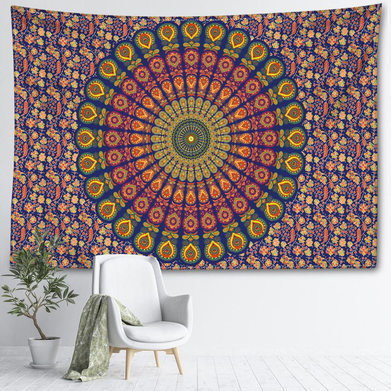 Super Six Wandtapiserie Mandala Abstrakt Bohemian Design Mehrfarbig B: 95 cm, H: 73 cm - Bild 3