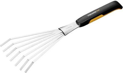 Fiskars Xact Hand-Fächerbesen aus Edelstahl in Schwarz/Orange mit 7 Zinken - Bild 1
