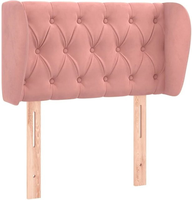 vidaXL Kopfteil mit Ohren in Rosa aus Samt, B/T/H: 83 x 23 x 78/88 cm - Bild 1