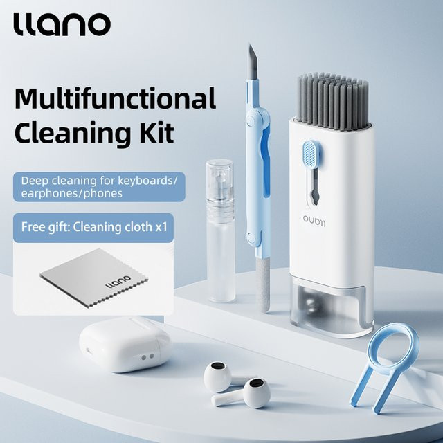 LLANO All-in-One Elektronik-Reinigungsset in Weiß für Laptop, Bildschirme, mechanische Tastaturen und Kopfhörer - Bild 1