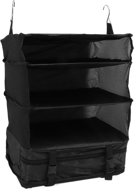 OutsideWorld Hängende Reise-Organizer Tasche mit 3 Regalen, Tragbare Multifunktionale Packwürfel in Schwarz - Bild 1