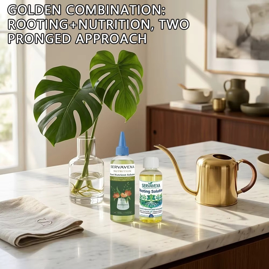 SERVAVEXA 2-teiliges Pflanzenwachstums-Set mit 110 ml Nährstoff und 35 ml Bewurzelungslösung für schnelle Bewurzelung und Gartenregeneration - Bild 4
