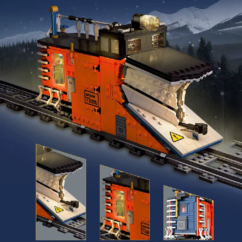 Barweer Klemmbausteine Technik Schneeschaufel-Zug Set mit 945 Teilen, Mehrfarbiges Modell für Erwachsene und Kinder - Bild 2