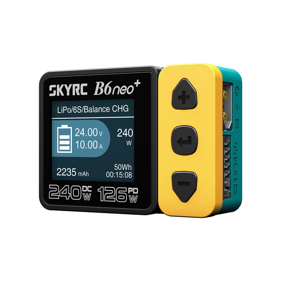 SKYRC B6neo+ Smart Charger Hochleistungs-DC240W PD126W Mehrsprachiges Balance-Ladegerät mit XT60, Type-C und PSA100 Netzteil - Bild 3