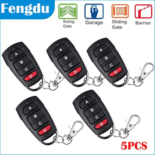 5 Stück Universal Gate Command Fernbedienung 433 MHz RF Garage Schlüssel in Schwarz - Bild 1