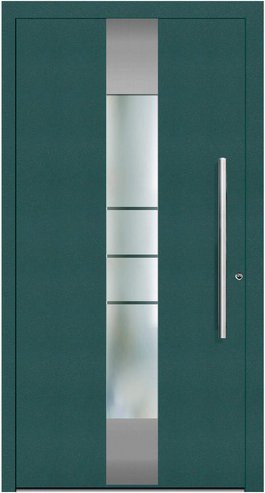 KNOCK Aluminium-Haustür Terra Nova in Moosgrün mit Glaseinsatz und RC2-Schutz, B: 110,0 cm, H: 210,0 cm - Bild 1