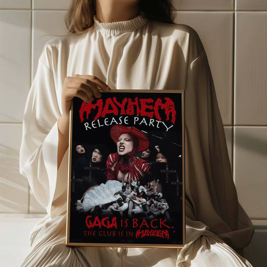 Vintage Wandkunst Lady Gaga Mayhem Poster von Potdemiel als ästhetische Wandmalerei für dein Zuhause oder Café ohne Rahmen - Bild 6