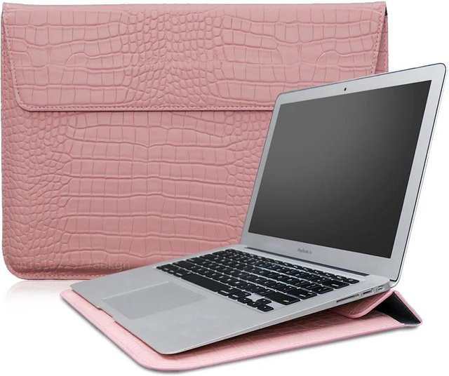 Krokodilleder Laptop Hülle für Apple MacBook Air und MacBook Pro in Rosa - Bild 1