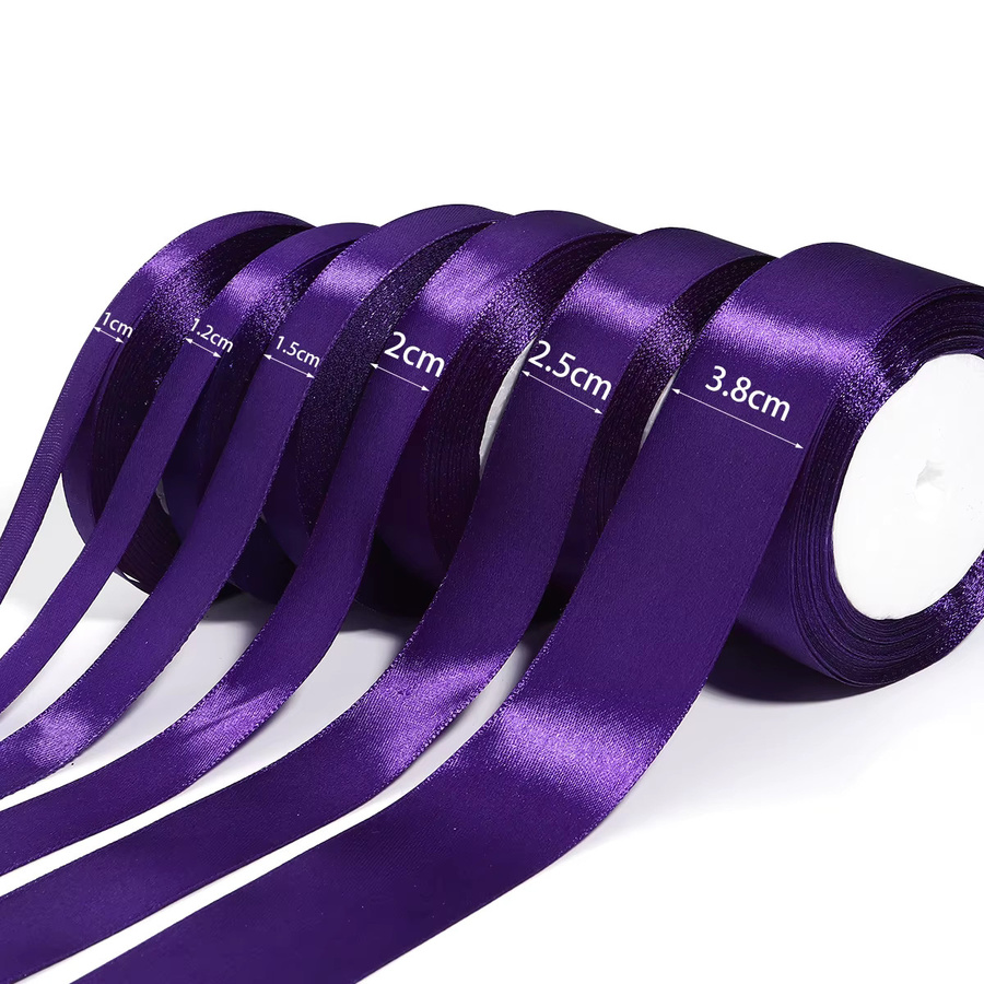 Tiefviolettes Satinband für DIY Dekorationen, Hochzeit und Geschenke, Länge: 25 Yards - Bild 2