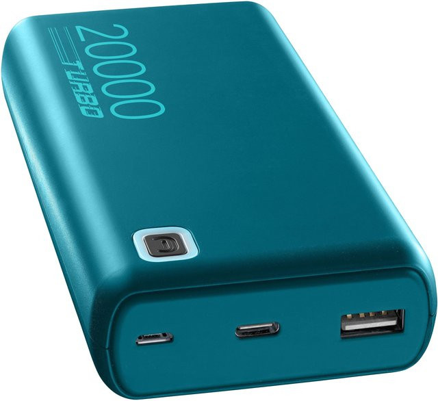 CellularLine Power Bank ESSENCE Turbo 20000 in Green/Petrol mit Micro-USB und USB-C - Bild 1