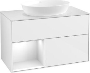 V&B Waschtischunterschrank Finion 100 in Weiß glänzend lackiert, B/T/H: 100 x 50,1 x 50,1 cm - Bild 1