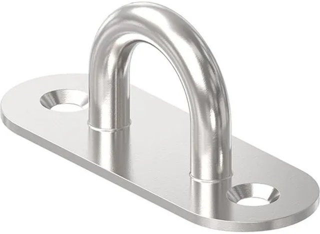 FeNau Befestigungsöse Oval aus Edelstahl V4A in Silber mit 2 Bohrungen, B/H/T: 180 x 140 x 180 mm - Bild 1