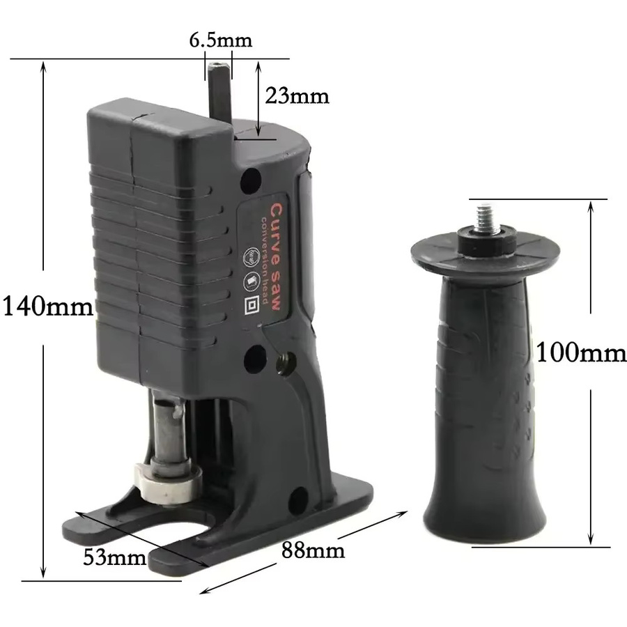 Tragbarer Säbelsäge-Adapter zur Umrüstung von elektrischen Bohrmaschinen für das Schneiden von Holz und Metall, Schwarz - Bild 4