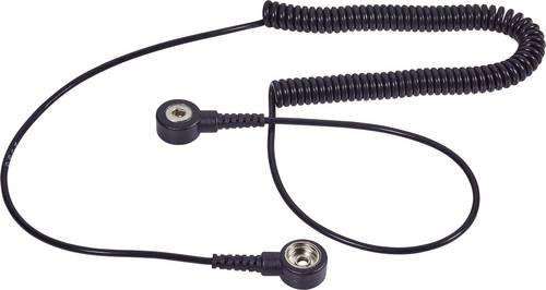 Wolfgang Warmbier ESD-Erdungskabel Schwarz mit 10 mm und 3 mm Druckknopf, Länge: 2,40 m - Bild 1