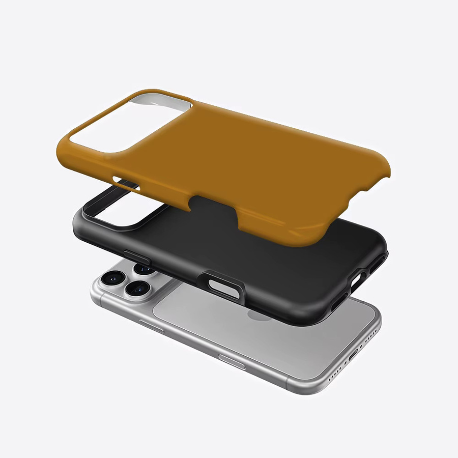 Aurea Case Matte Bumper MagSafe kompatible stoßfeste iPhone Hülle aus hartem PC in Senfgelb - Bild 2