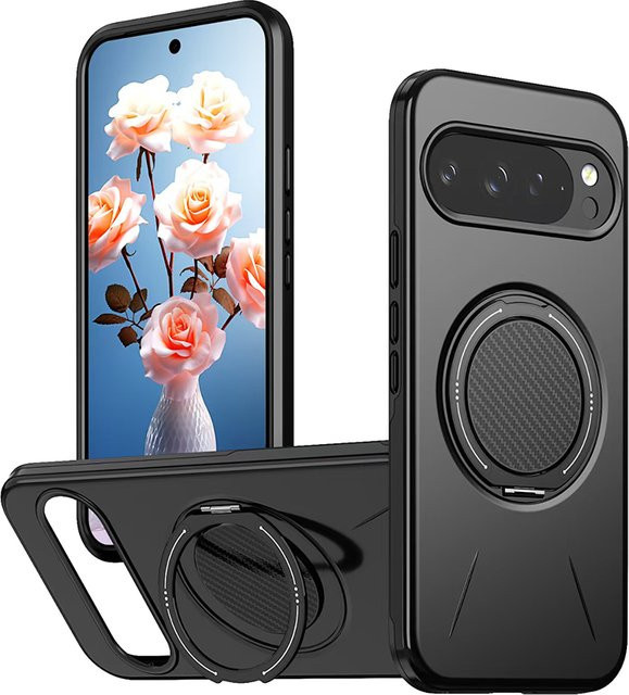 Magnetische kabellose Ladehülle mit 360 Grad Abdeckung und drehbarer Halterung für Google Pixel 11 Pro XL, 10, 9 und Pixel A Pro in Orange - Bild 1