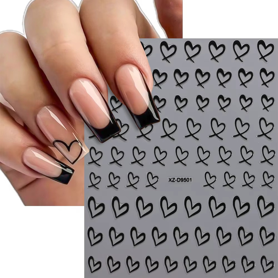 HotPress Nail Art Aufkleber, 8 Stück, Herz-Design, DIY Maniküre - Bild 2