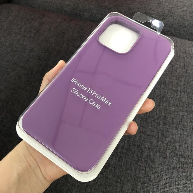KH Liquid Silikon Schutzhülle für iPhone 15 14 13 12 11 Pro Max Plus XR XS weiches Gel-Gummi in Purple - Bild 1
