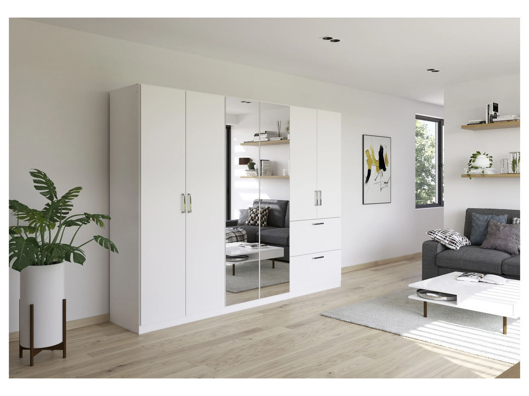RAUCH BLUE Padua Drehtürenschrank in Weiss mit integrierten Schubladen, Breite: 271 cm, Höhe: 210 cm - Bild 2