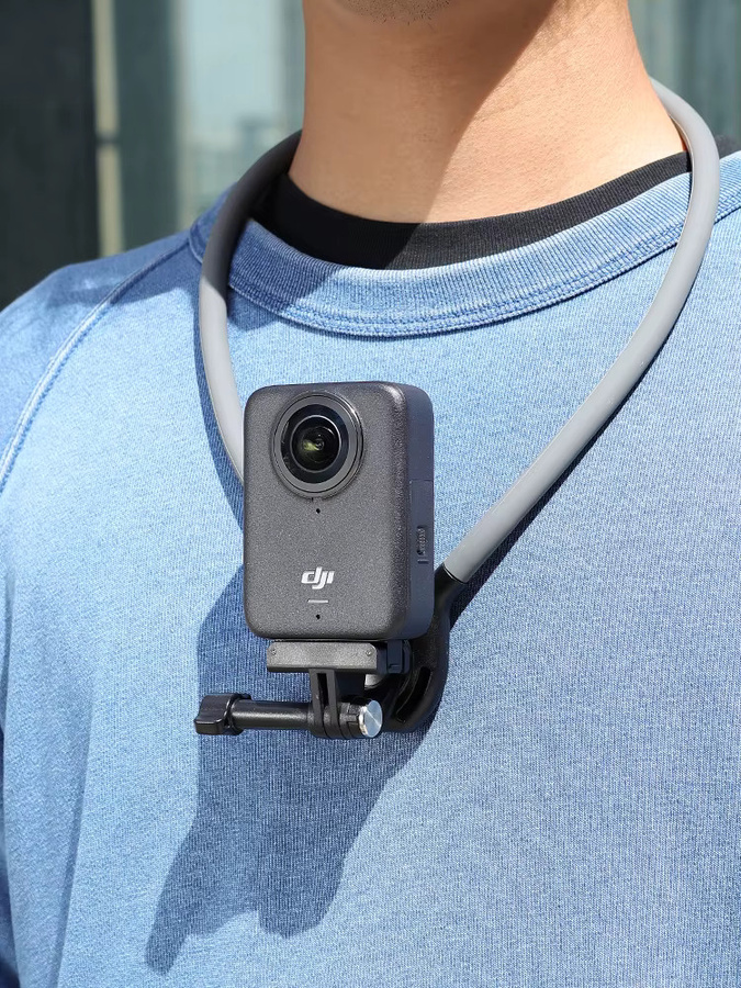 Vamson Nackenhalterung für DJI Osmo 360 mit 360 Grad Drehung, Silikonhalter für freihändige POV-Brustmontage und Panorama-Aufnahmen - Bild 7