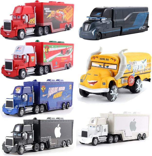 TAKARA TOMY Disney Pixar Cars Jackson Lightning McQueen Container-LKW, Legierungsmodellautos, 1:55 Maßstab - Bild 1