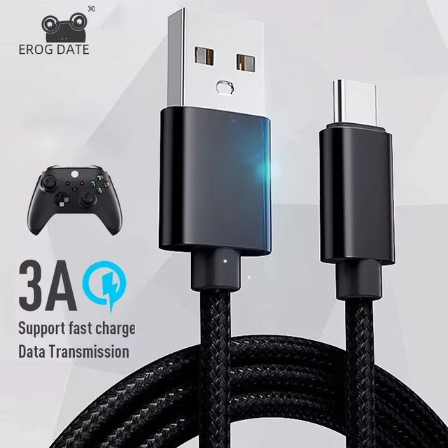 DATA FROG USB Typ C Ladekabel für PS5 und Xbox Serie S X Controller in Schwarz oder Weiß - Bild 1