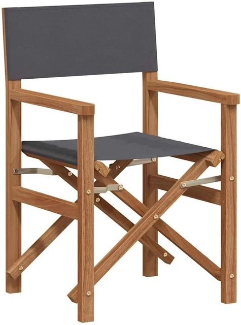 vidaXL Regiestuhl aus Teakholz in Grau B/T/H: 54 x 54 x 87 cm - Bild 1