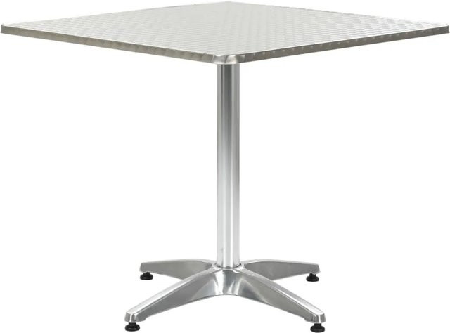 vidaXL Gartentisch aus Aluminium in Silber, quadratisch, B/T/H: 80 x 80 x 70 cm - Bild 1